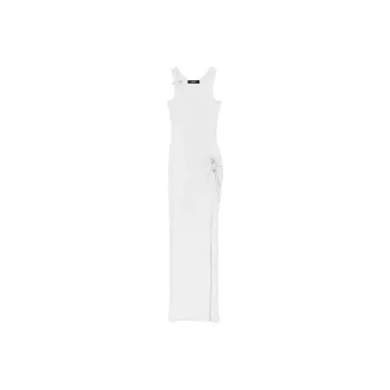 VERSACE Safety Pin Sleeveless Dress Women's White