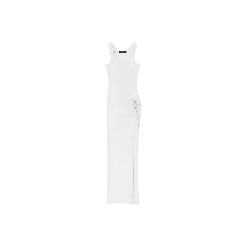 VERSACE Safety Pin Sleeveless Dress Women's White-0