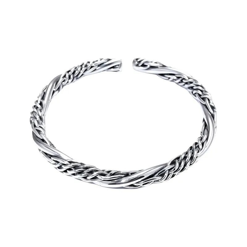FUYUFU 999 Fine Silver Sterling Silver Bangle Unisex-0