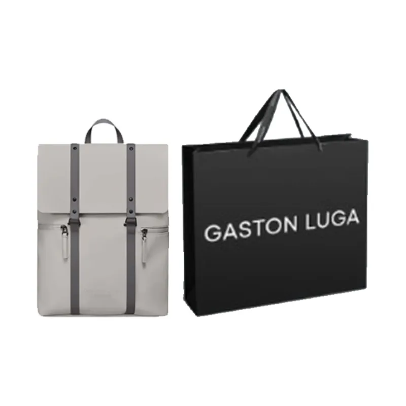 Gaston Luga PU Backpack Tubas Unisex Light Taupe-1