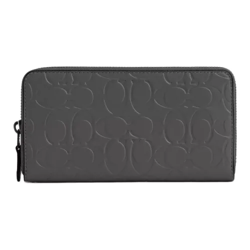 COACH Accordion Wallet Iconic Smooth Calfskin Wallet Small Size Men's Gray