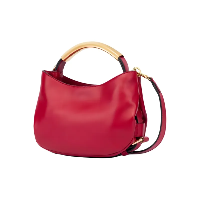 MOSCHINO Sheepskin Shoulder Bag Crossbody Bag Handbag Small Size Women's Red-1