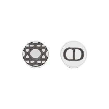 DIOR Copper Alloy, Metal Stud Earrings Unisex Silver