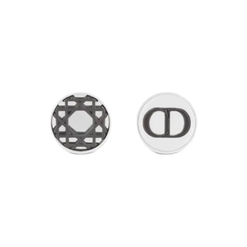 DIOR Copper Alloy, Metal Stud Earrings Unisex Silver-0