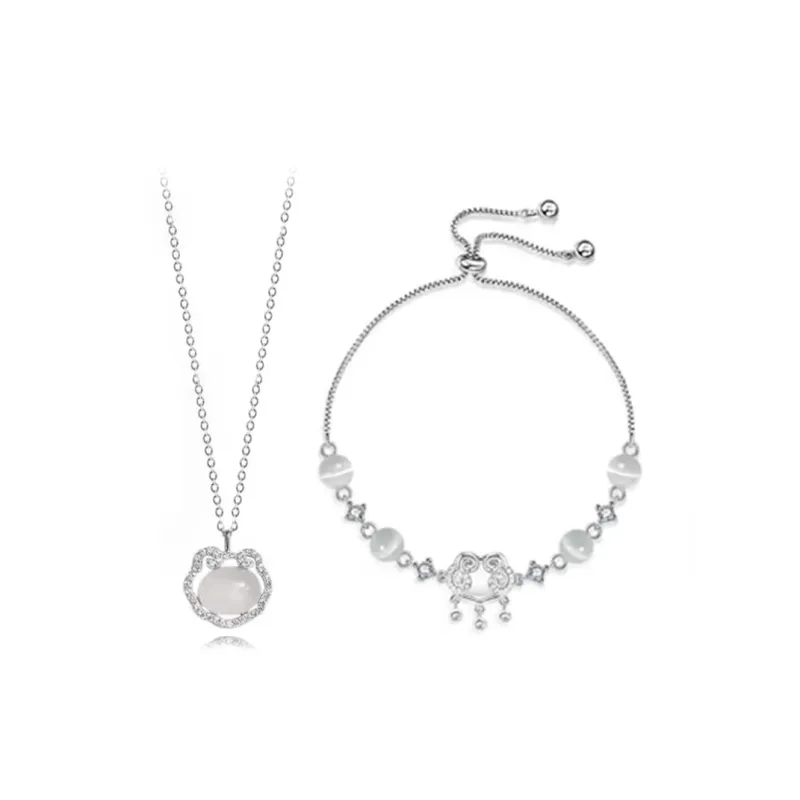 I&YOU Glass Cat Eye Necklaces Women's-0