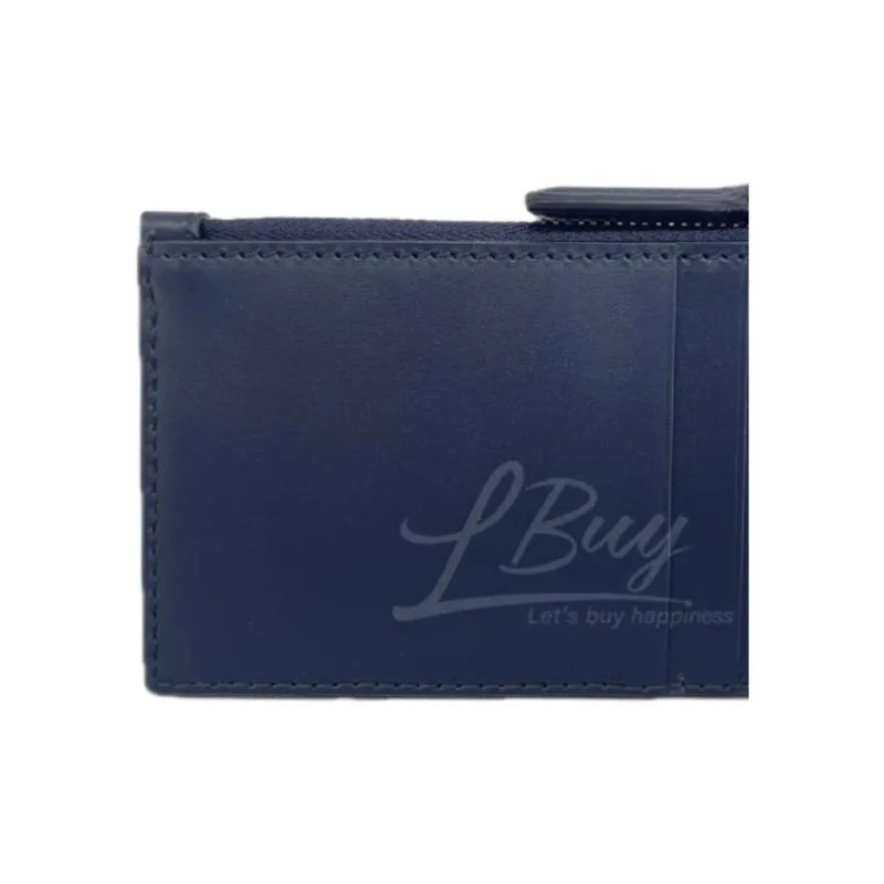 GUCCI Leather Card Holder Unisex Dark Blue-3