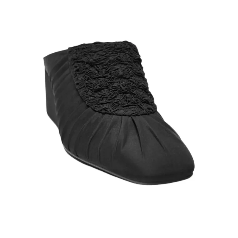 ZARA Fanglu Lin Collaboration Rubber Sole Abrasion Resistant Closed Toe Slippers Women's Black-4