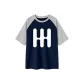 Navy Blue & White Heather Gray