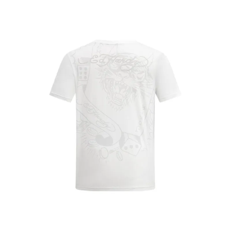 Ed Hardy T Shirts Men Ivory White-1