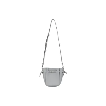 TORY BURCH Romy Bucket Cow Leather Crossbody Bag, Shoulder Bag Small Size Women's Light Heather Granite
