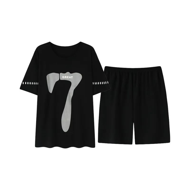 XIAFENYAN Pajama Set Men's Black-0