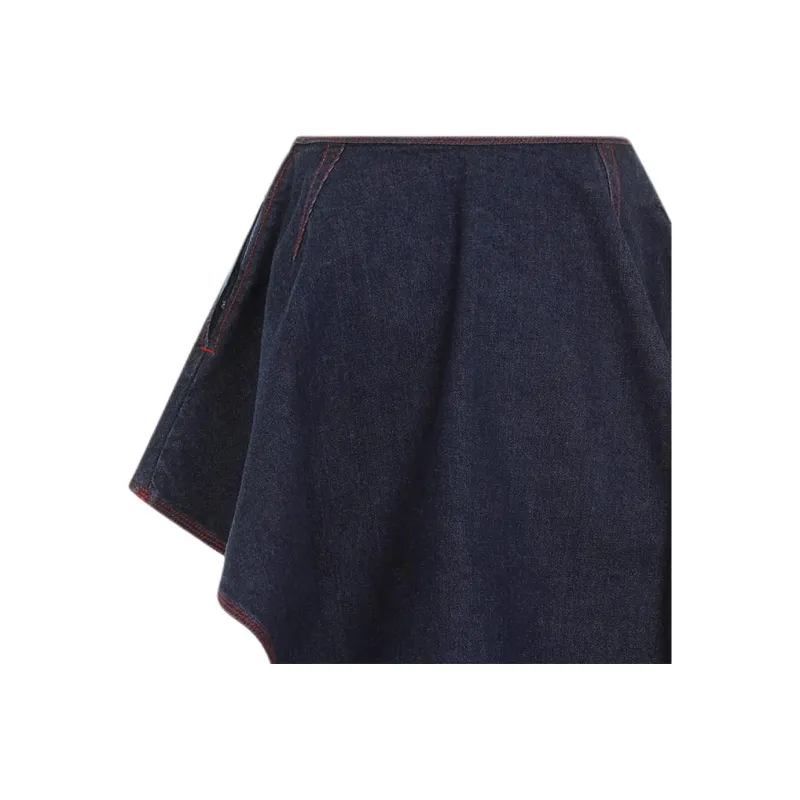 Alaia Asymmetrical Raw Denim Skirt-2
