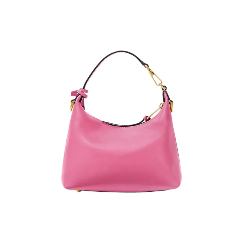 VERSACE Lambskin Hobo Bag, One Shoulder Handbag Women's Pink-2