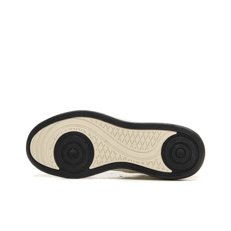 LiNing Slip Resistant, Abrasion Resistant, Breathable, Height Increasing Low Top Skateboard Shoes Unisex Black White-6