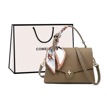 COMELY Cow Leather Shoulder Bag, Crossbody Bag, Handbag Regular Women's Elephant Gray