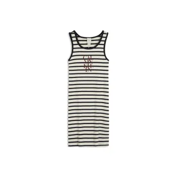 CALVIN KLEIN Sleeveless Dress Women's Stripes White