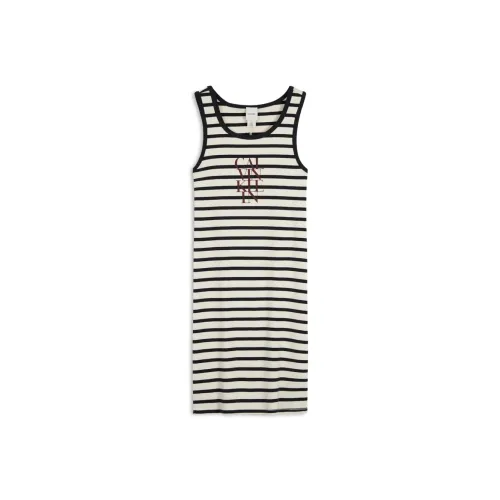 CALVIN Schal Sleeveless Dress Women's Stripes White