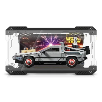 LIGHT YOUR BRICKS Compatibility Building Block 10300 Return To Future Time Machine Made Display Case Model Accessories