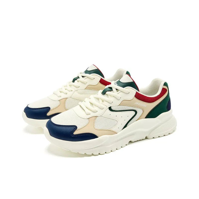 QIAODAN Anti Slip Wear Resistant Low Top Casual Shoes Men's White Green-2
