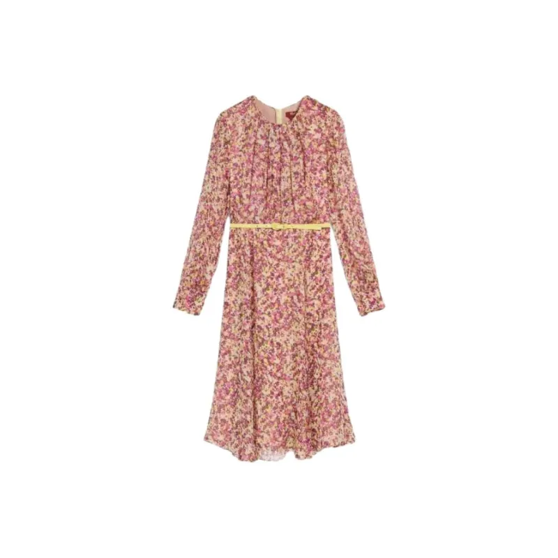 MaxMara Studio Long Sleeved Dresses Women's Light Yellow-0