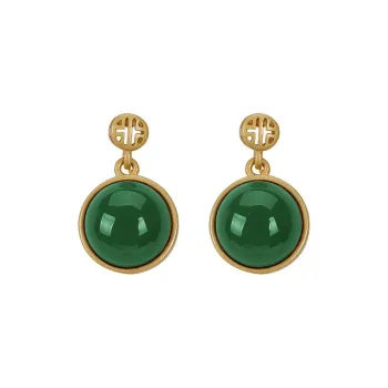 Gramda Hetian Jade Earrings Jasper Women's