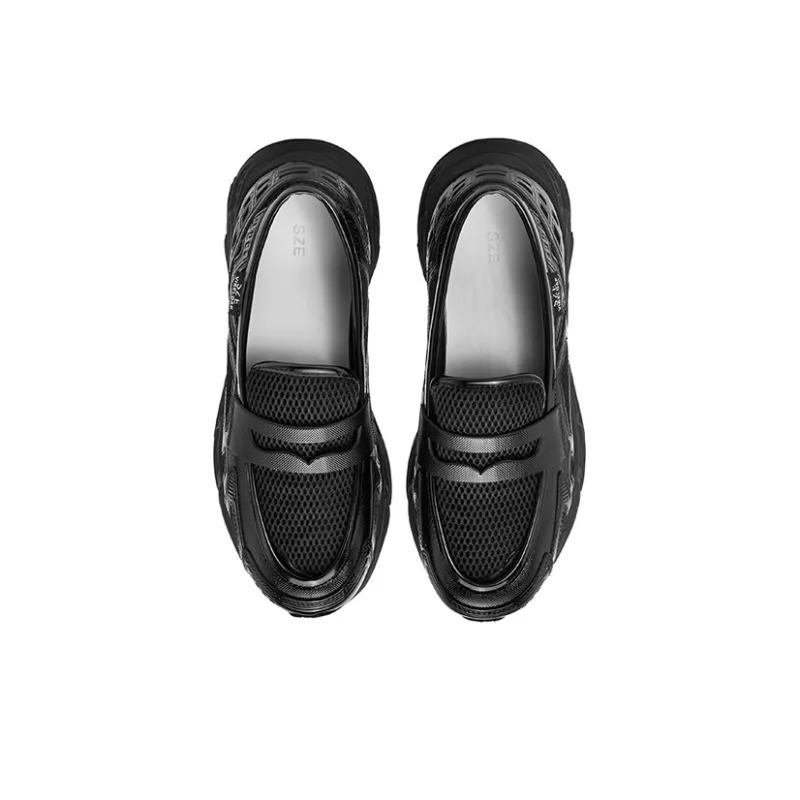 Sze Slip on Jogging Pants Loafers Low Top Unisex Shiny Black-3