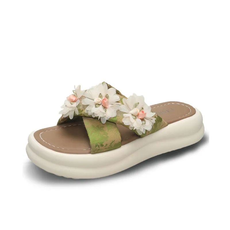 YUZHAOLIN Rubber Sole Slip Resistant Abrasion Resistant Slide Slippers Women's-4
