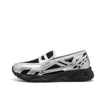 Sze Sports Loafers Lightweight, Breathable, And Slip Resistant Low Top Casual Shoes Unisex Black Silver