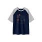 Navy Blue & White Heather Gray