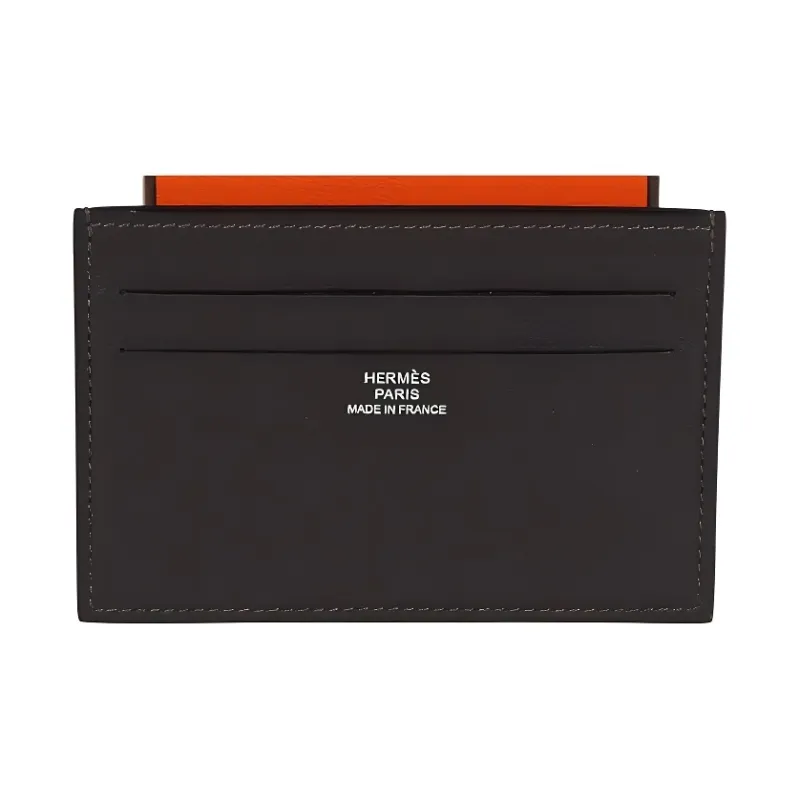 HERMES Citizen Twill Leather Card Holder Men's Black/Multicolor Multicolor-2
