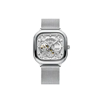 FAIRWHALE Automatic Mechanical Movement Steel Strap Watch Men's Watches White Dial
