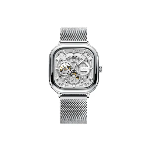 FAIRWHALE Automatic Mechanical Movement Steel Strap Watch Men's Watches White Dial