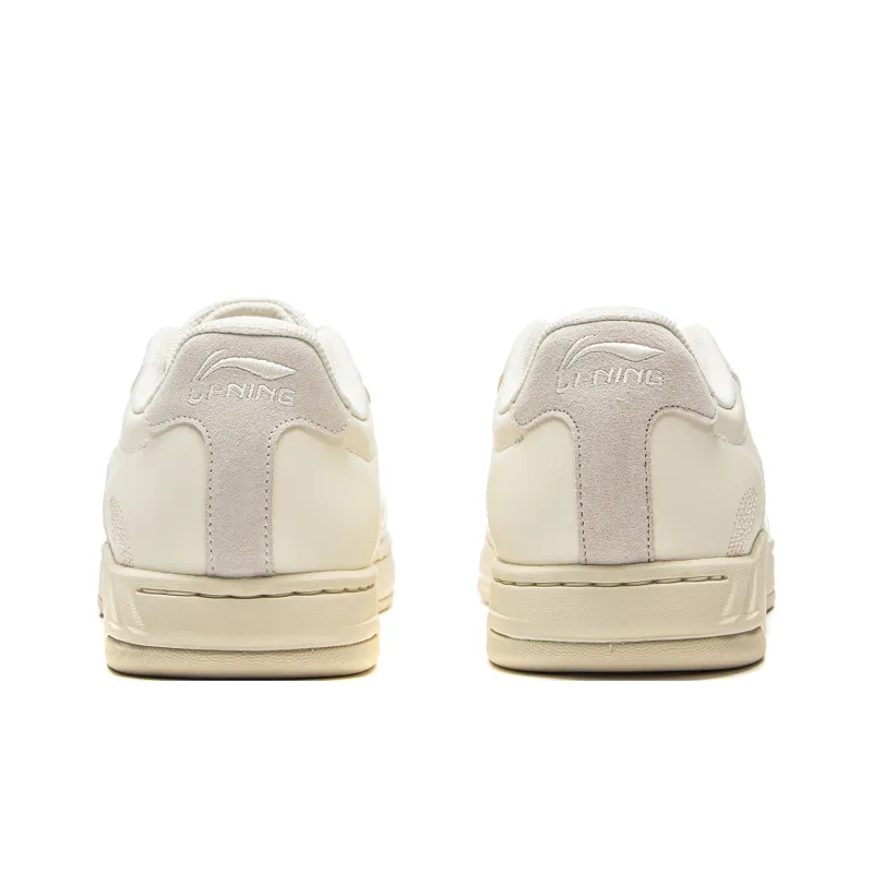 LiNing Slip Resistant Cushioning, Breathable, Height Increasing Low Top Skateboard Shoes Unisex Ecru-5