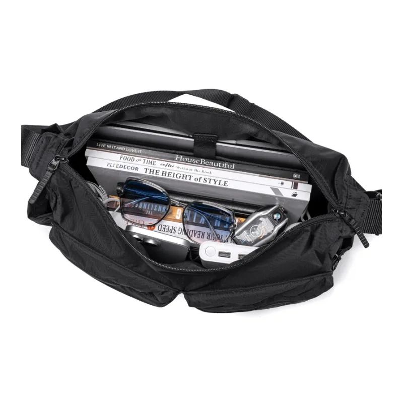 BJIAX Nylon Crossbody Bag, Shoulder Bag Men's Black-5