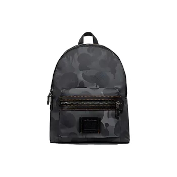 COACH Canvas Leather Backpack Large Size Men's Camouflage Gray