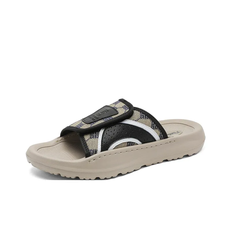 ΛOLUNKΛ Slip Resistant Abrasion Resistant Slide Slippers Men's Khaki-1