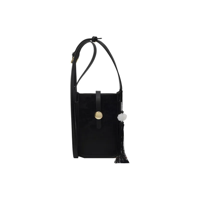 Yalu PU Shoulder Bag Regular Women's Black/Ecru/Silver/Pink-15
