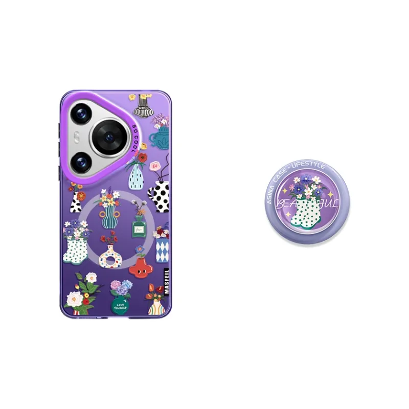 Marsfield Acrylic Material Soft Edged Magnetic Case Artistic Vase Phone Cases Compatibility Huawei P70/60/50/40PRO-6