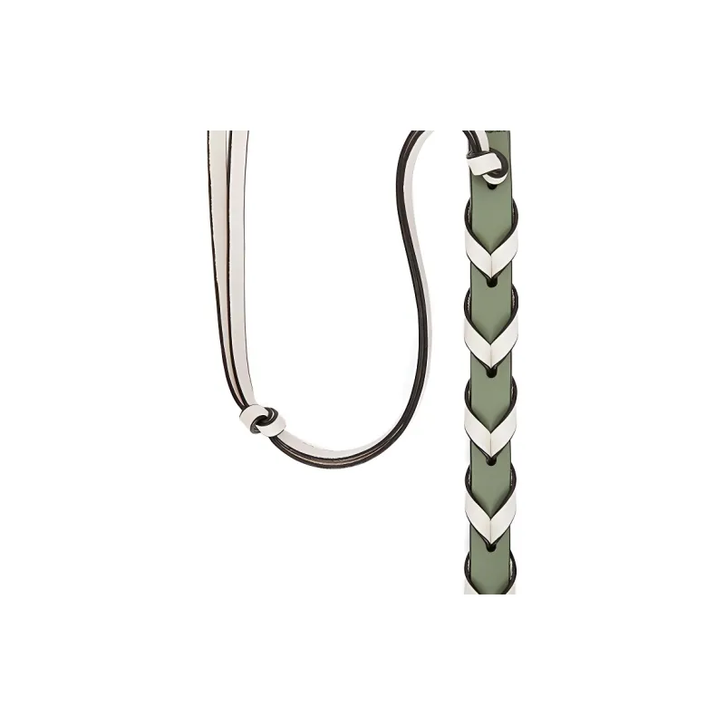 LOEWE Classic Cow Leather Bag Straps Women's Light Avocado/White-1
