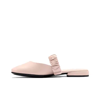 Ecco Annie Series Rubber Sole Abrasion Resistant Closed Toe Slippers Women's Nude Pink