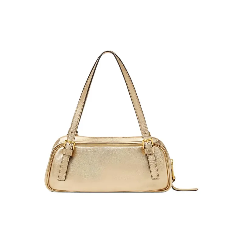 VERSACE Tag Lambskin Bowling Bag Shoulder Bag Handbag Women's Gold-2