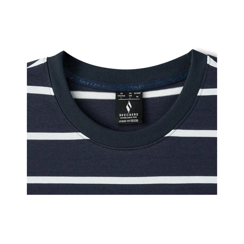 Skechers T Shirt Men's Blue Checkered Stripes-1