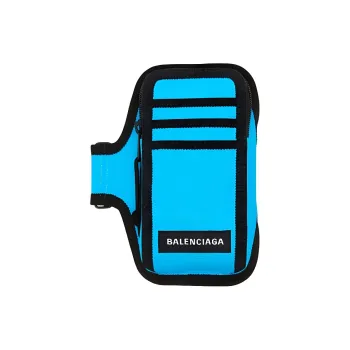 Balenciaga Explorer Recycled Nylon Arm Bag Cell Phone Pouch Men's Blue