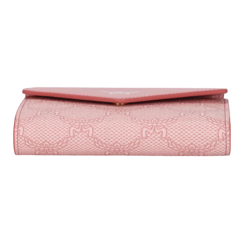 MCM Artificial Leather Wallet Small Size Women's Pink-3