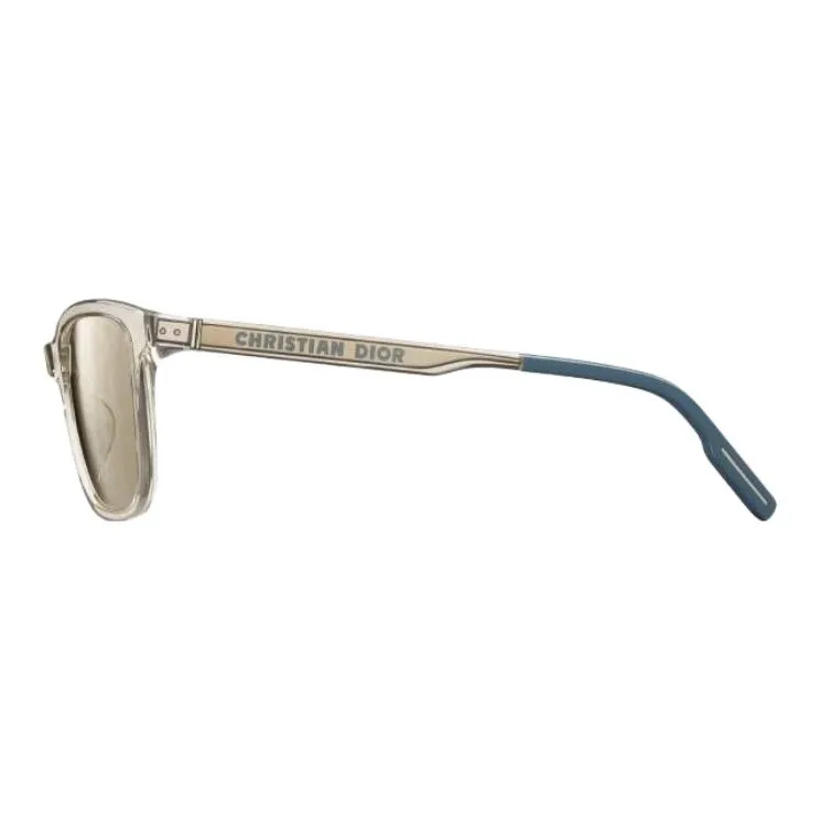 DIOR Metal Crystal Square Sunglasses Unisex Beige-2