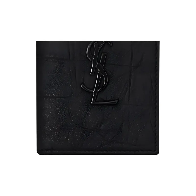 SAINT LAURENT Sheepskin Card Holder Men's Black-5