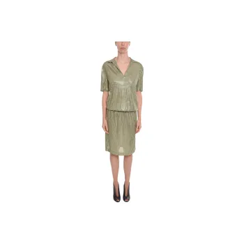 Bottega Veneta Short Sleeved Dress Women's Sage Green