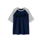Navy Blue & White Heather Gray