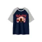 Navy Blue & White Heather Gray