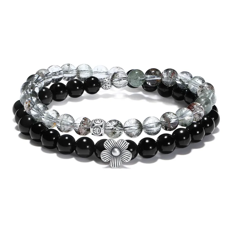 PUTUOSHANWENCHUANG Obsidian Jade Bracelets Unisex-0